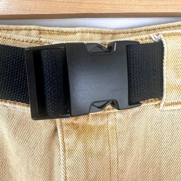 PACSUN Yellow Denim Cargo Mini Skirt Belt Pockets Womens 27 Grunge Y2K 2000s Alt - Picture 3 of 7